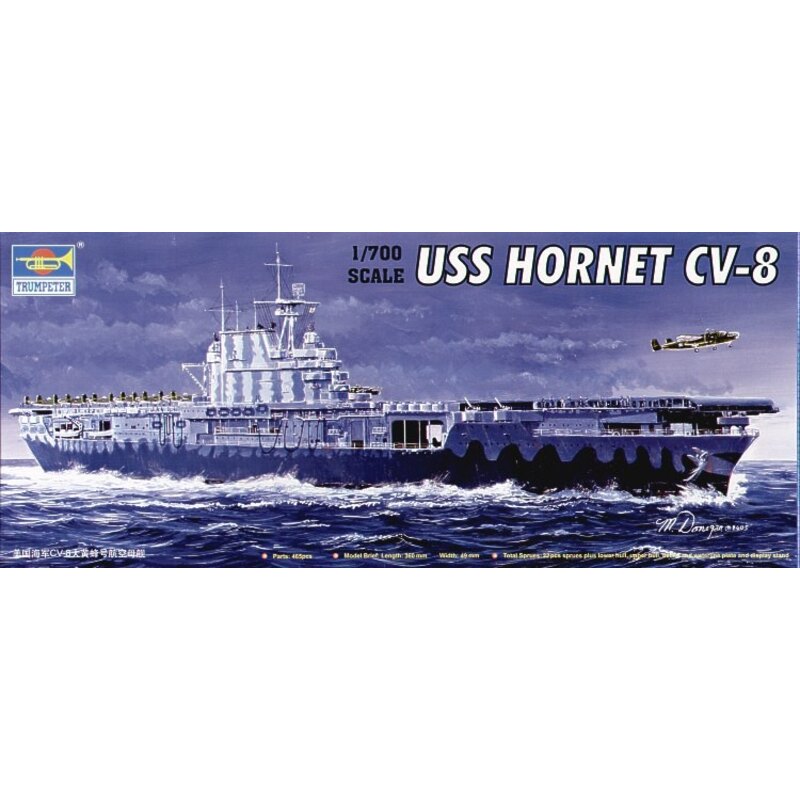 USS Hornet CV-8 with blue vac-formed sea base