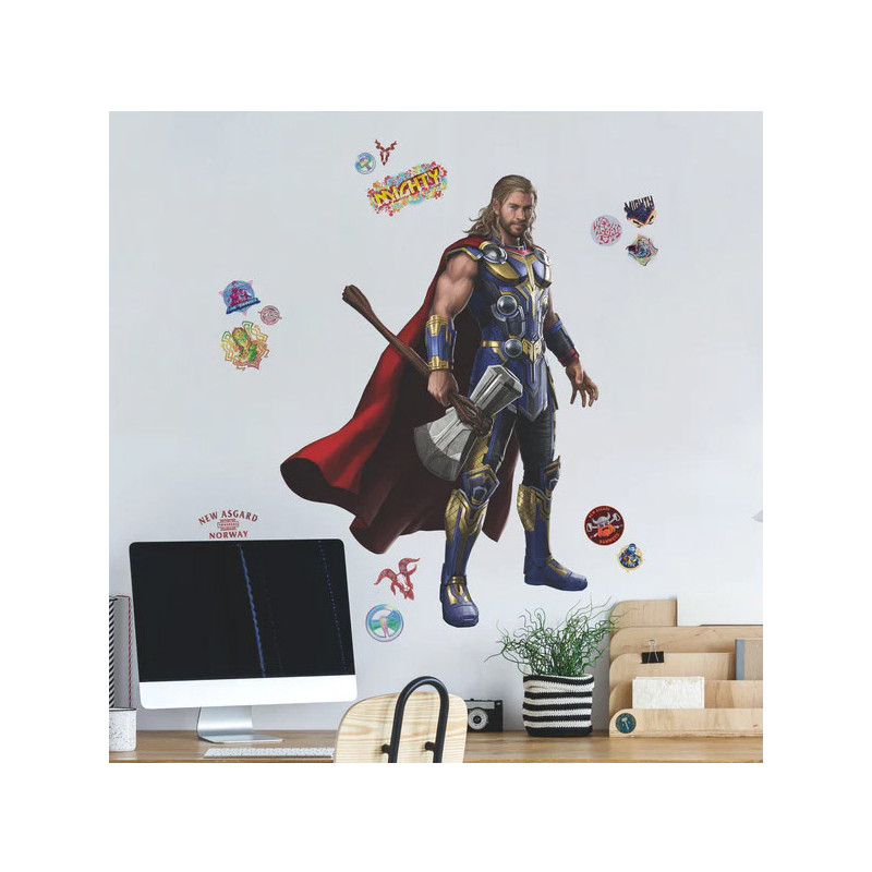 Album e stickers Thor- Adesivo da parete gigante Marvel Thor Love & Thund