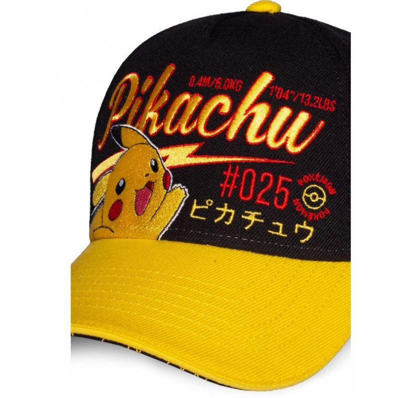 Cappellino con Tesa Pokémon Pikachu - Snapback - colore: Nero, Rosso,  Giallo - Unisex