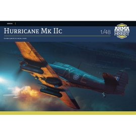 Kit modello Modello di aeroplano in plastica Hurricane Mk II 1:48