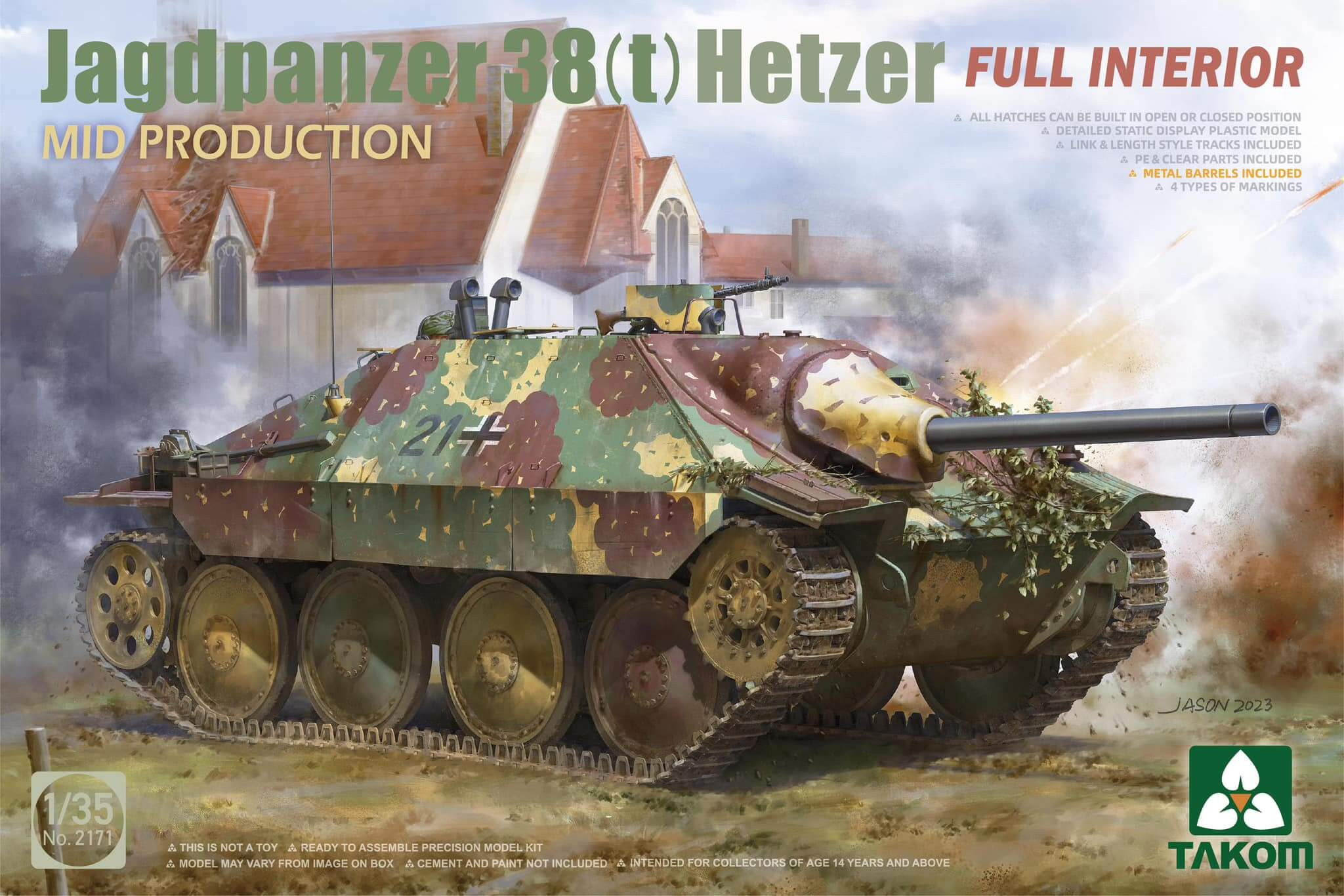 Kit Modello Takom Jagdpanzer 38(t) Hetzer MID PRODUCTION w/FULL INTE