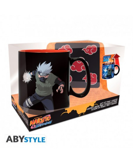 NARUTO SHIPPUDEN - Thermo-reactive Mug 460ml + Akatsuki Coaster Set