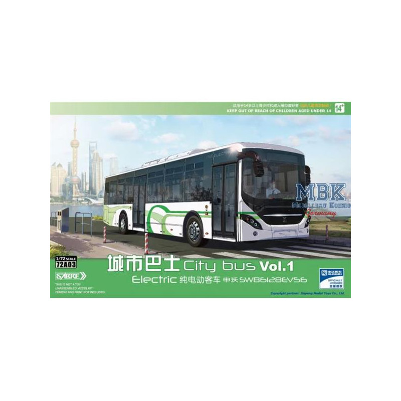 Modello autobus Autobus urbano elettrico Shenwo SWB6128EV56 (1:72)