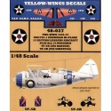 Decalcomania Grumman F3F-1 1936/37 12 section Leaders aircraft and 24 Wingmen from VF-5B USS Ranger and VF-6B USS Saratoga