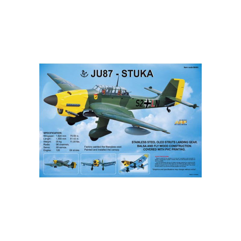 aeromodellismo termico Radio-controlled thermal aircraft JU 87B STUKA120 ARF