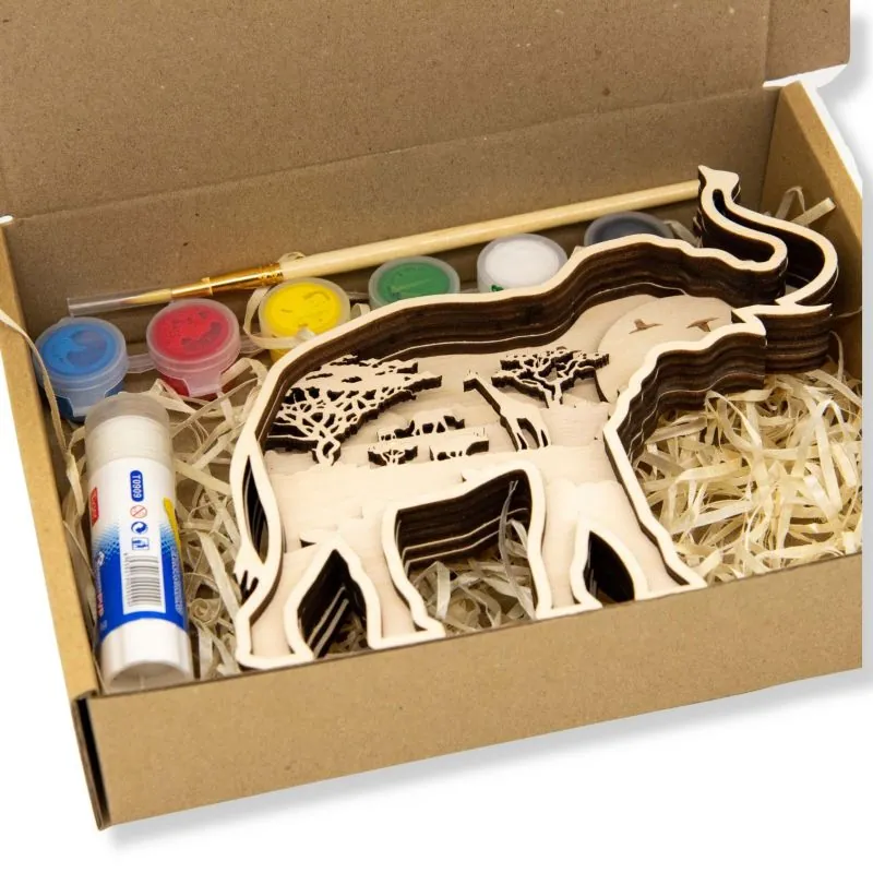 Creatif puzzle Kit in legno 3D per dipingere l'Elefante