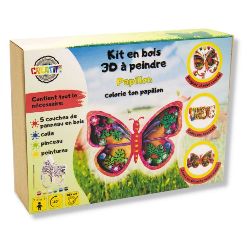 Creatif puzzle Kit in legno 3D per dipingere Farfalla