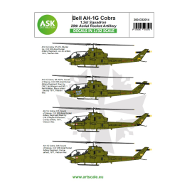  Decalcomania Bell AH-1G Cobra 20th Aerial rocket artilery part 1. Decal sheet. Contain decals for following markings.