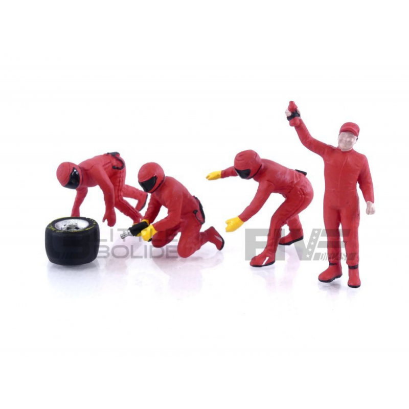 FIGURINES F1 PIT CREW FIGURES SET 2 TEAM SILVER - LITTLE BOLIDE