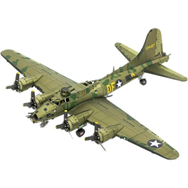 Kit modello MetalEarth Aviation: B-17 FLYING FORTRESS 17,5x13,5x4 cm, modello 3D in metallo con 2,5 fogli, su cartoncino 12x17 