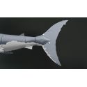 Animali MetalEarth: GRANDE SQUALO BIANCO 15,5x7,5x7 cm, modello 3D in metallo con 2 fogli, su cartoncino 12x17 cm, 14+