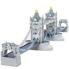 Kit modello MetalEarth: PREMIUM SERIES - LONDON TOWER BRIDGE 33x7x9,1 cm, modello 3D in metallo con 3 fogli, in scatola 13,5x22