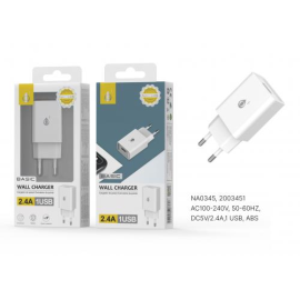  Alimentatore senza cavo - 2,4A - 1 porta USB - Basic -NA0345 Bianco-