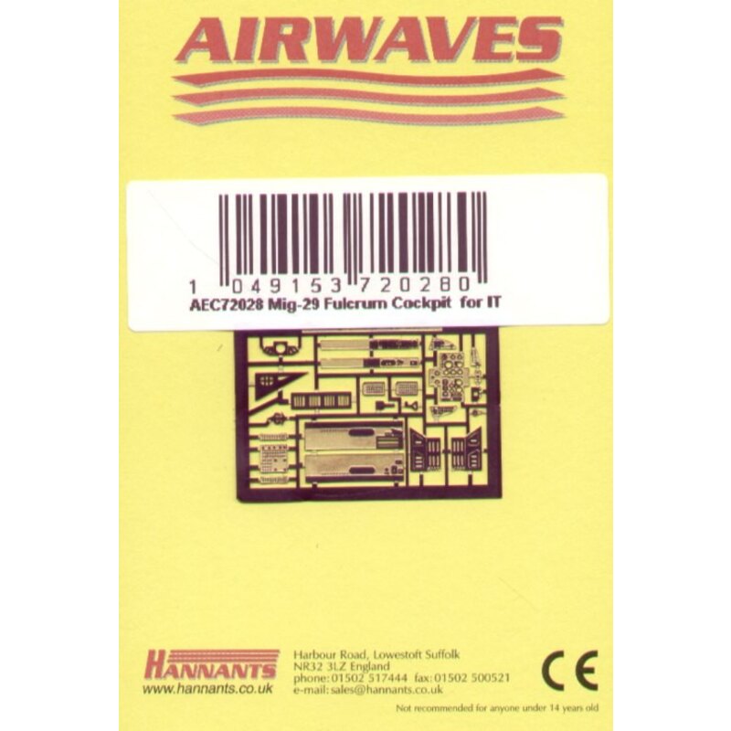 Mikoyan MiG-29 Fulcrum Cockpit (per i kit modello da Italeri)
