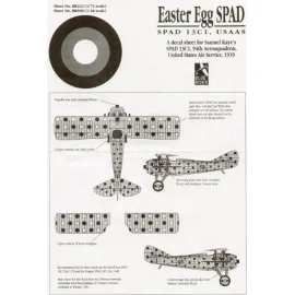 Decalcomania Spad 13C (1) 94th Aerosquadron Samuel Kaye′s ′Easter Egg′ SPAD. Overall light blue with red and white dots