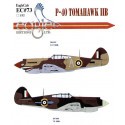 Decalcomania Curtiss P-40B Tomahawk IIB (2) AK461/A 112 Squadron North Africa camouflage schemes shark mouth AK490 79 Squadron S