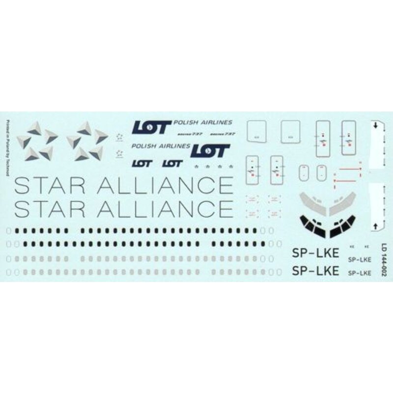 Lima Oscar Decals Decalcomania Boeing 737-500 PLL LOT Star Alliance Polish Airlines