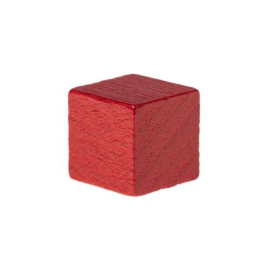  Cubo di legno - 10 mm - Rosso
