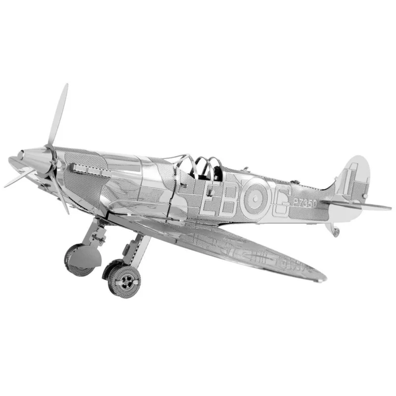 MetalEarth Aviation: WWII SUPERMARINE SPITFIGHTER, modello in metallo 3D con 1 foglio, su carta 12x17cm, 14+