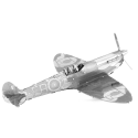 MetalEarth Aviation: WWII SUPERMARINE SPITFIGHTER, modello in metallo 3D con 1 foglio, su carta 12x17cm, 14+