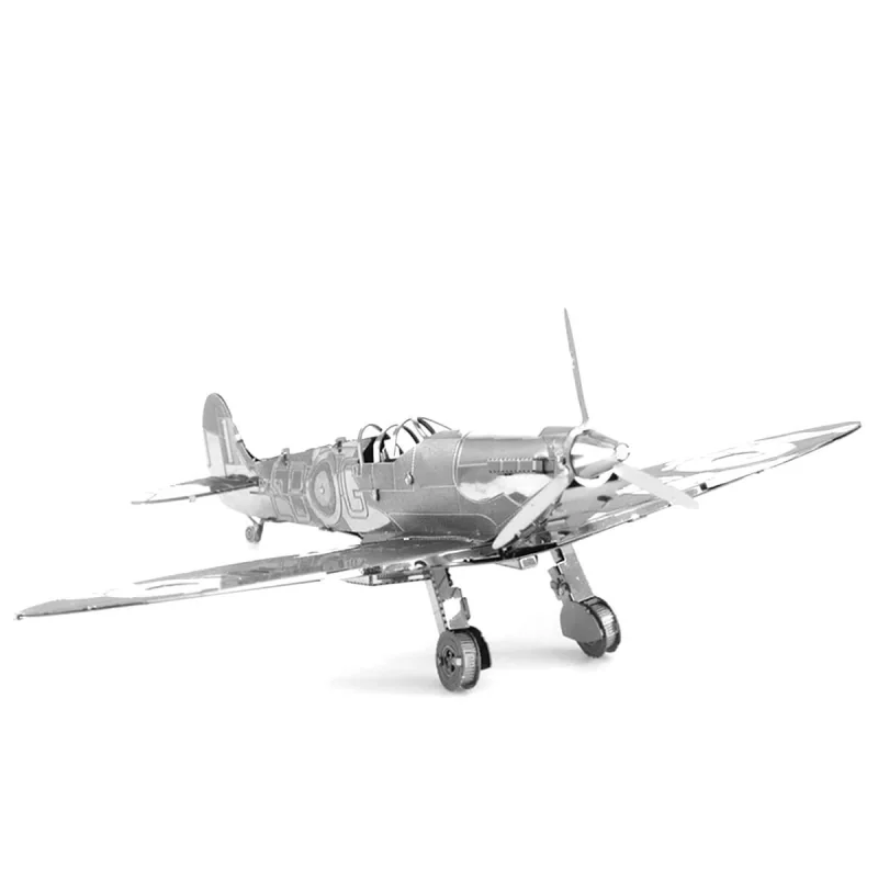 MetalEarth Aviation: WWII SUPERMARINE SPITFIGHTER, modello in metallo 3D con 1 foglio, su carta 12x17cm, 14+