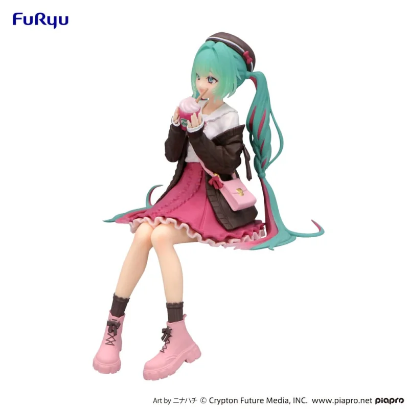 Hatsune Miku statuette Noodle Stopper Autumn Date Pink Color Ver. 14cm