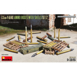 1:35 Ger. Set di scatole di munizioni PaK40 da 7,5 cm 2