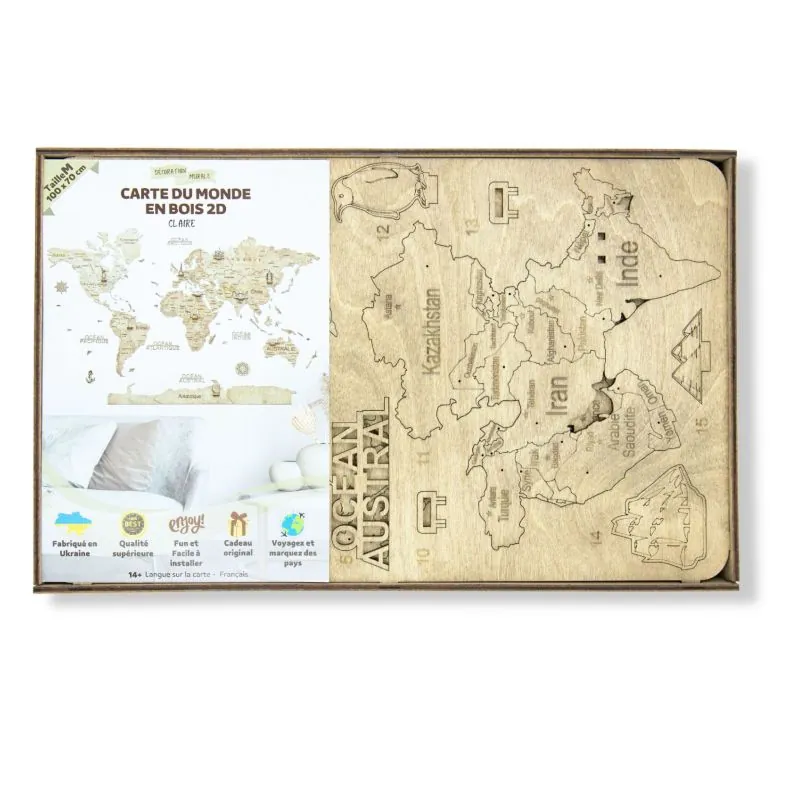 Cancella MAPPA DEL MONDO IN LEGNO 2D M