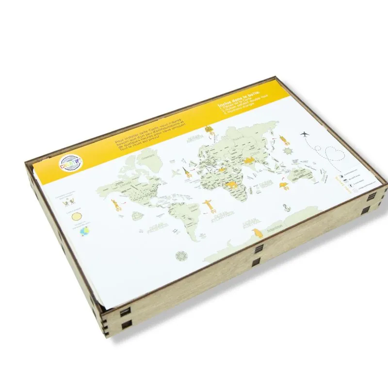 Cancella MAPPA DEL MONDO IN LEGNO 2D M