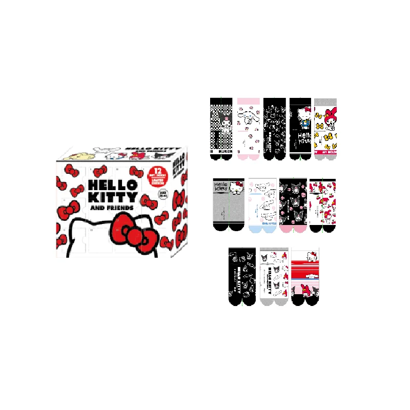 HELLO KITTY & Friends - Gift Box - 12 Pairs of Socks (S 35-41)