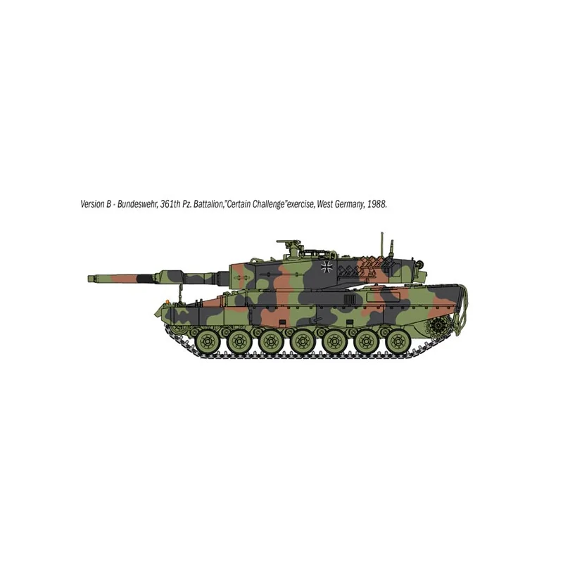 Leopard 2A4 SUPER DECALS SHEET PER 5 VERSIONI - COLOR INSTRUCTIONS SHEET - NUOVA TRANSPETTA IN GOMMA INTEGRATA Dopo essere stata