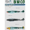 Decalcomania Messerschmitt Bf 110C/D Pt 3 (3) D5+KS 8./NJG 3 shark mouth M8+SP 6./ZG76 shark mouth yellow nose engine nacelles r