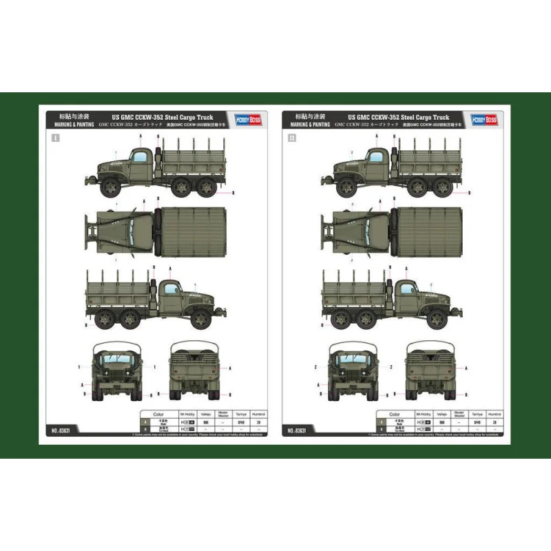 US GMC CCKW 352 Acciaio Cargo Truck