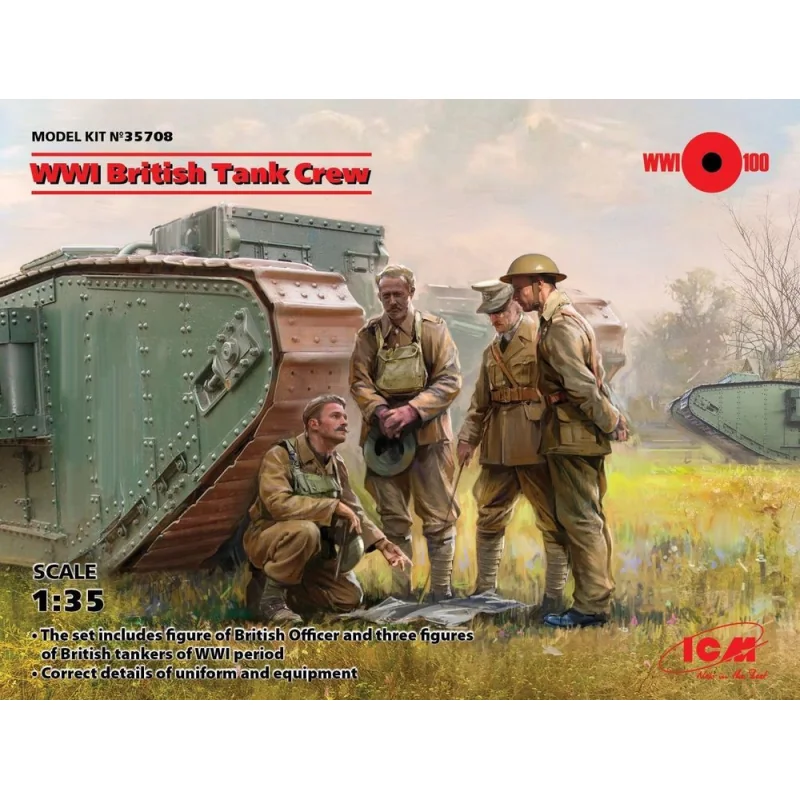 WWI British Tank Crew (4 cifre) (100% nuovi stampi)