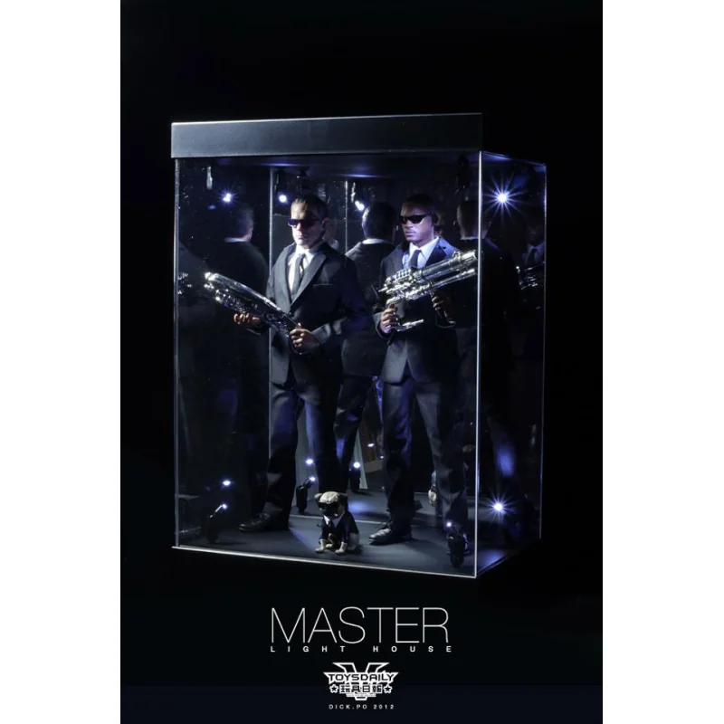 Master Light House Acrylic Display Case with Lighting for 1/6 Action Figures (black)