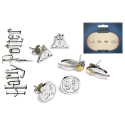 Harry Potter Earrings 3-Pack Snitch/Deathly Hallows/Platform 9 3/4 (silver plated)