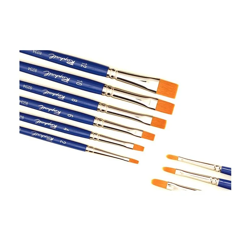 Raphaël Brushes - Kaerell Blue-Short Flat Brushes-Size 8