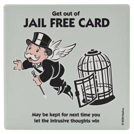 MONOPOLY - Get out of Jail Free - Square Ceramic Coaster