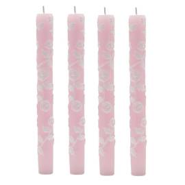 Alice in Wonderland - 4 Pink Relief Candles