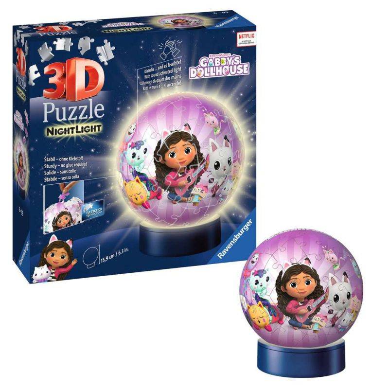 3D Ball Puzzle 72 p illuminated - Gabby's Dollhouse