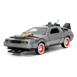 Back to the Future III DeLorean Time Machine Free Rolling 1/32 metal Hollywood Rides