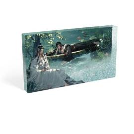 Grandmaster of Demonic Cultivation glitter acrylic block Wei Wuxian & Lan Wangji Lotus Pond 17 x 10 cm