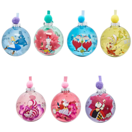 ALICE IN WONDERLAND - Set of 7 Christmas baubles