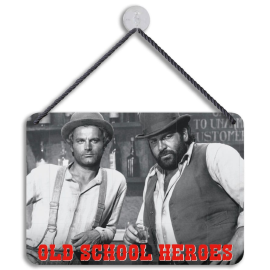 Bud Spencer & Terence Hill metal sign Old School Heroes 16.5 x 11.5 cm