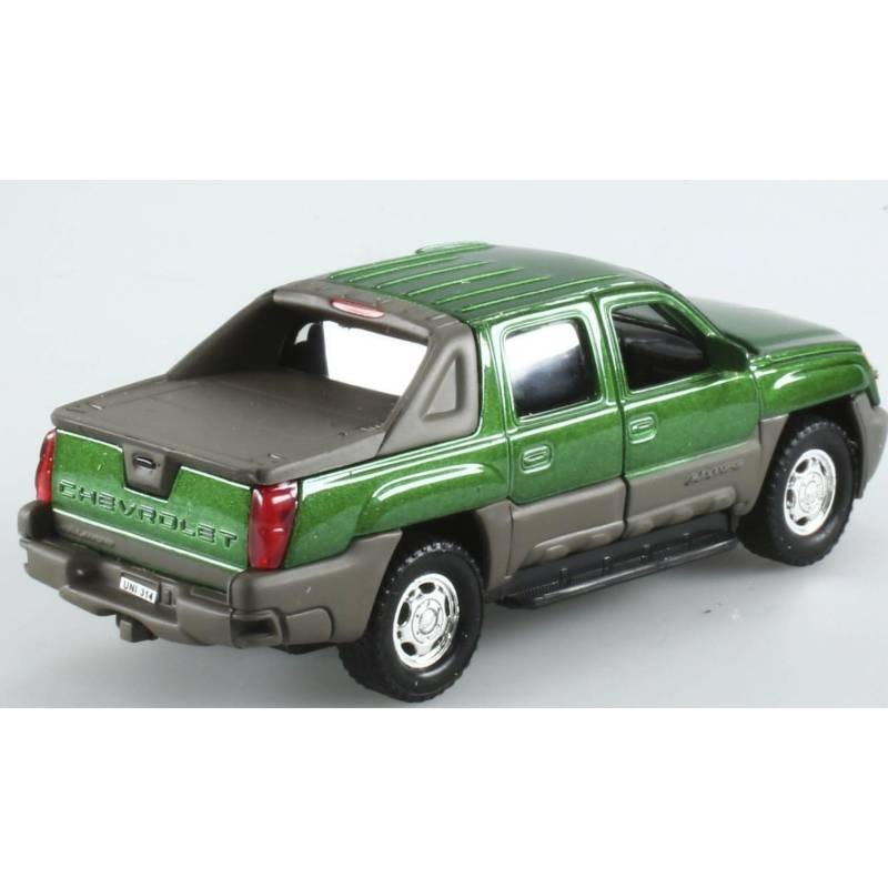 Scatola danneggiata del giocattolo a frizione verde pick-up CHEVROLET Avalanche doppia cabina