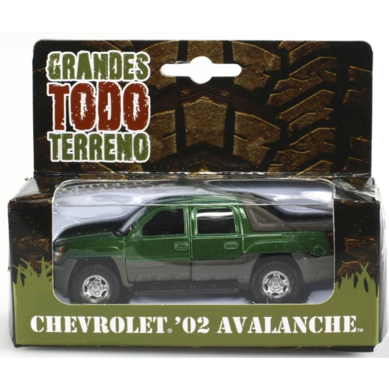 Scatola danneggiata del giocattolo a frizione verde pick-up CHEVROLET Avalanche doppia cabina