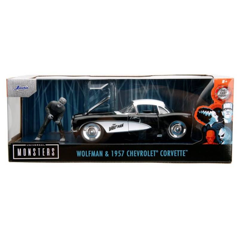 CHEVROLET Corvette con figurina WOLFMAN nera 1957