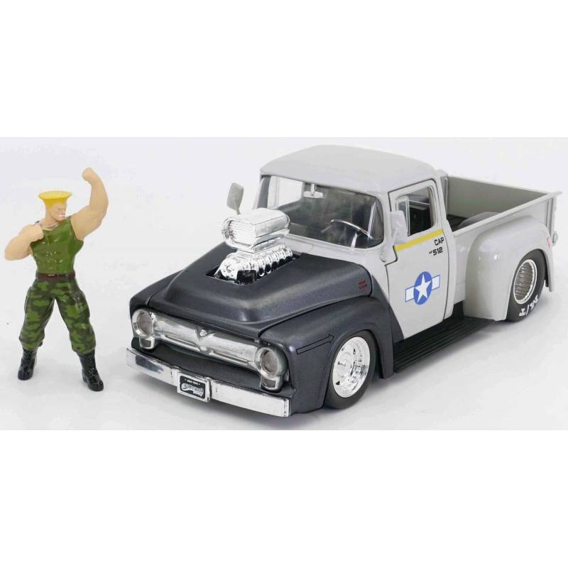 FORD F100 Pick-up 1956 grigio con statuetta Guile