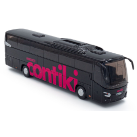 Autobus turistico VDL Futura Contiki nero con segnaletica rosa