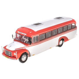 Modello Autobus di linea svedese VOLVO B375 1957 bianco e arancione